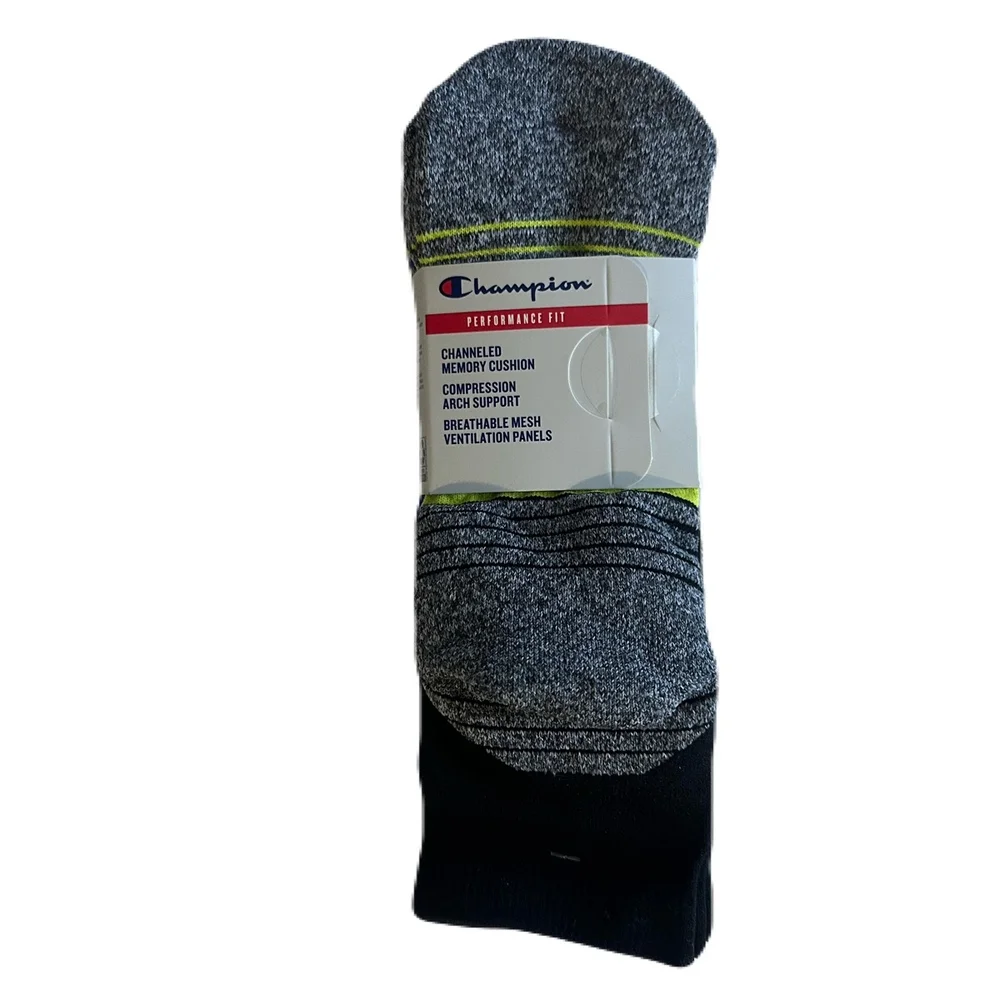 Champion Men's Performance Fit Ankle Socks 4-Pairs Size 6-12 Cushioned Sole